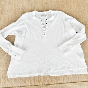 Aerie Offline Waffle Henley Long-Sleeve Top